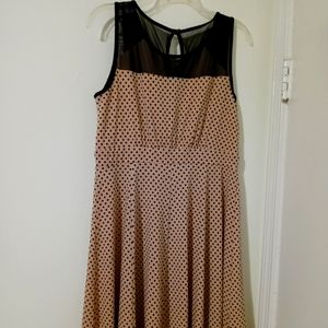 Enfocus Studio Polka Dot Pink & Black Dress